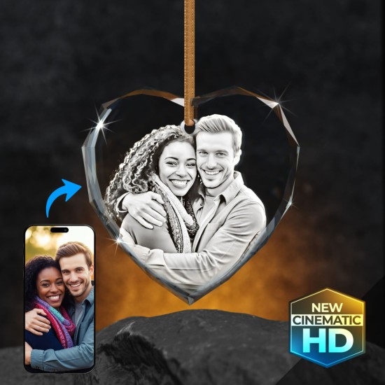 2D Crystal Heart Ornament main product photo