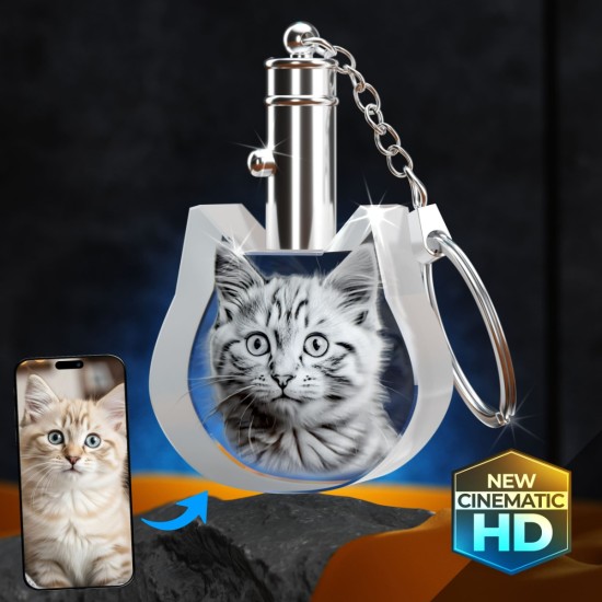 3D Crystal Cat Keychain main product photo