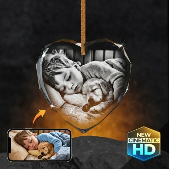 2D Crystal Heart Ornament main product photo
