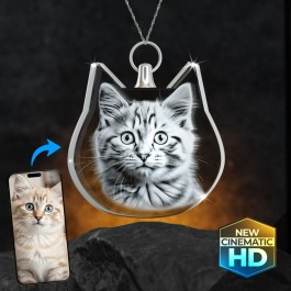 2D Crystal Cat Necklace
