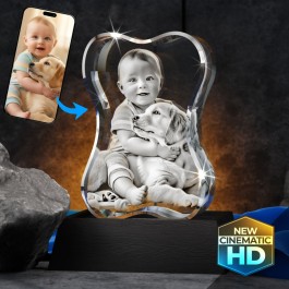 3D Crystal Dog Bone Vertical