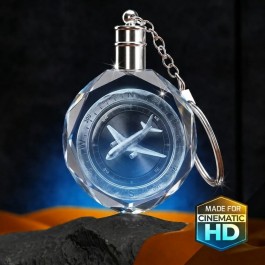 3D Crystal Circle Keychain Award