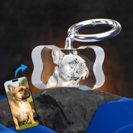 3D Crystal Dog Bone Tag 