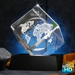 3D Crystal Cut Corner Diamond Award