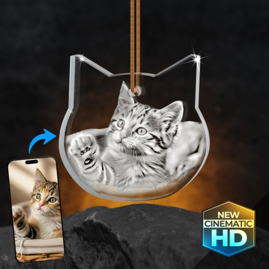 2D Crystal Cat Ornament