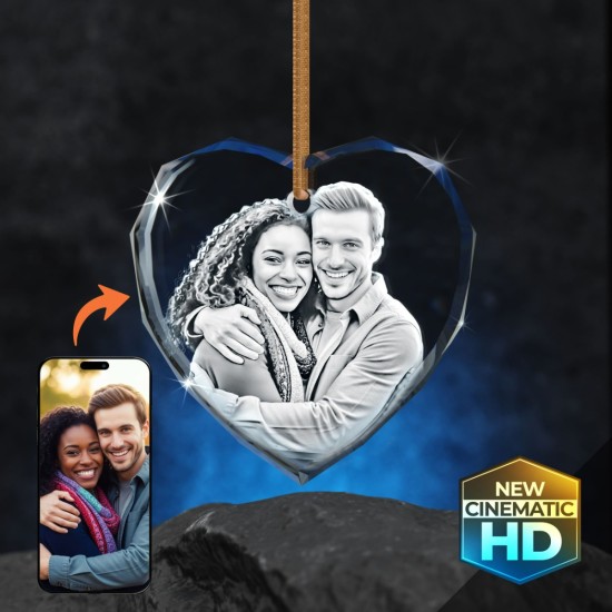 2D Crystal Heart Ornament