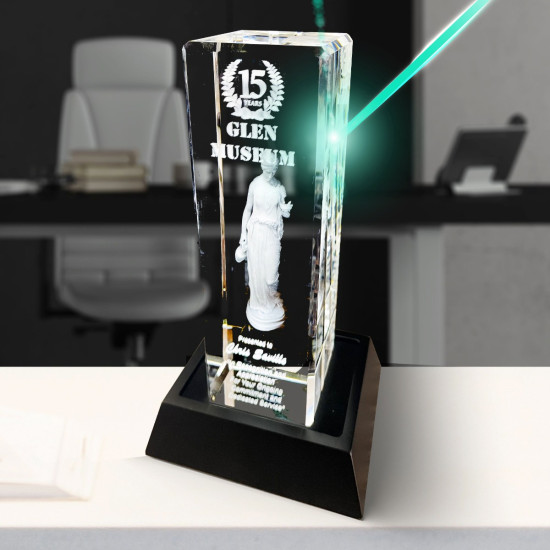 3D Crystal Tall Pillar Award