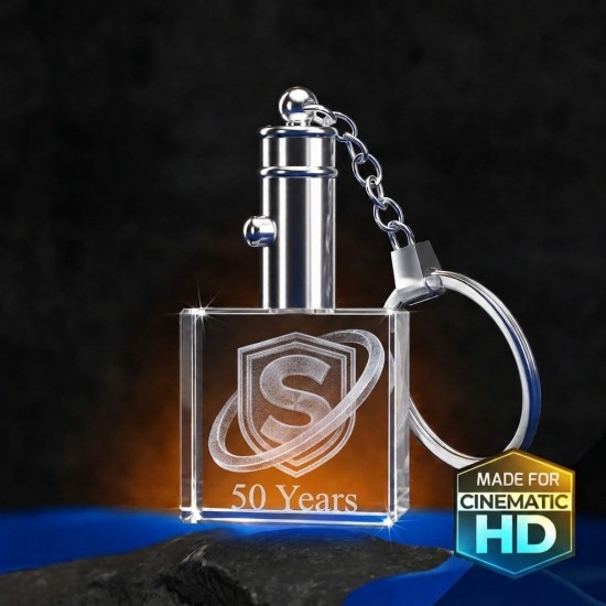3D Crystal Square Keychains Award