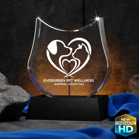 3D Crystal Large Cat Award