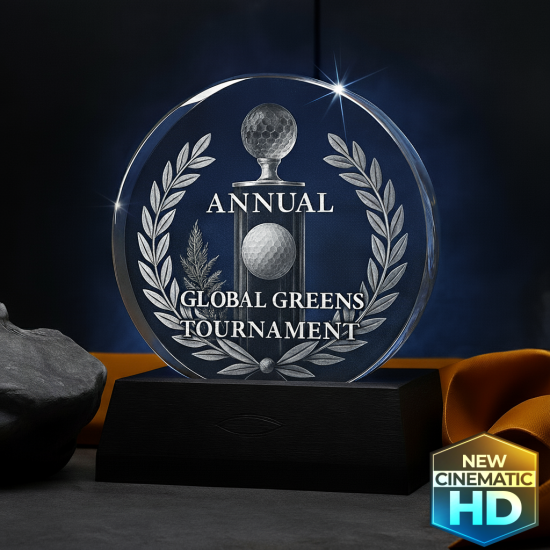 3D Crystal Circle/Puck Award