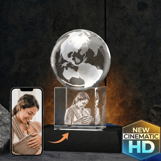 3D Crystal Earth Globe