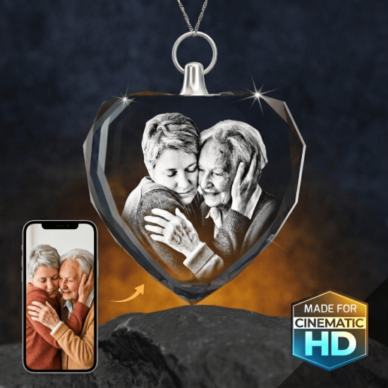 2D Crystal Heart Necklaces