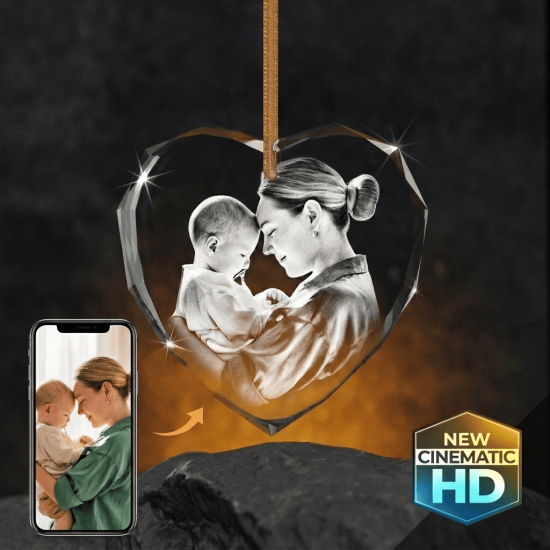 2D Crystal Heart Ornament