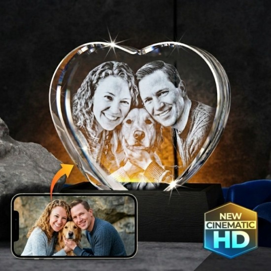 3D Crystal Heart — personalized 3D crystal gift in Tallahassee