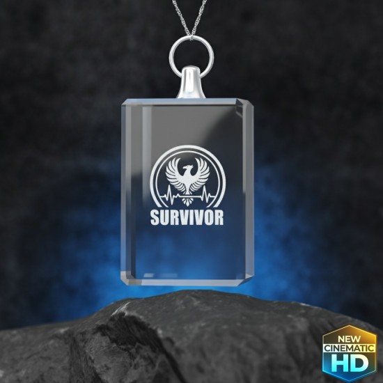 2D Crystal Rectangle Necklace Award