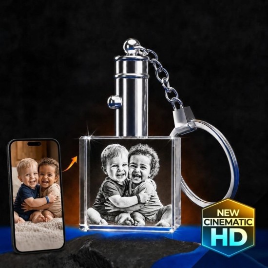3D Crystal Square Keychains