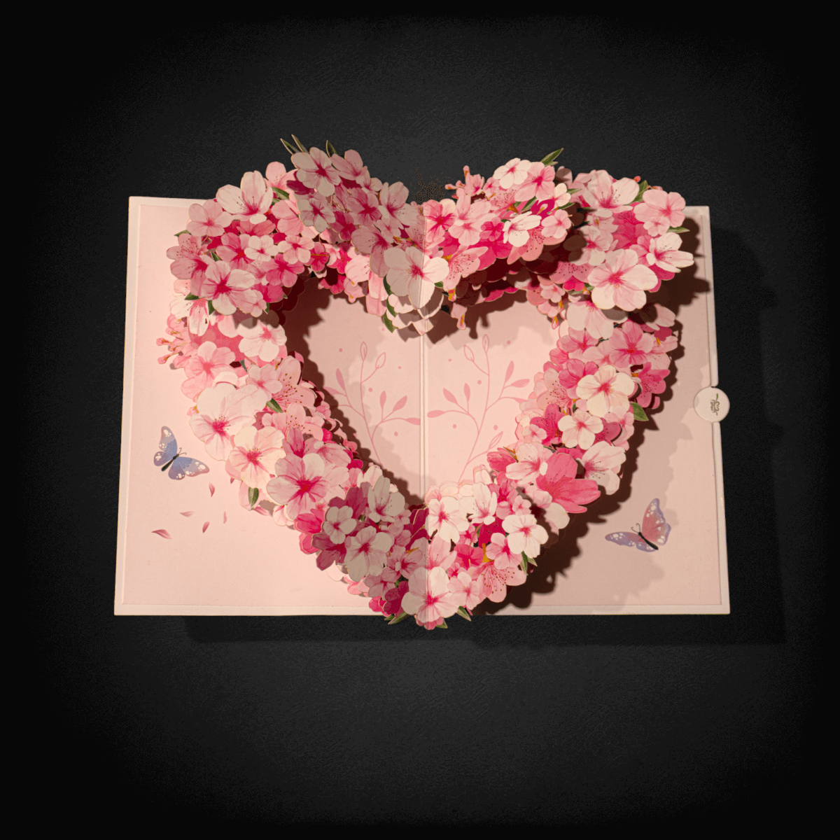 3D Flower Heart Pop Card