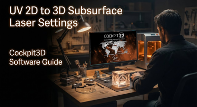 How can UV laser owners create high-detail 3D crystal engravings with texture using Cockpit3D?