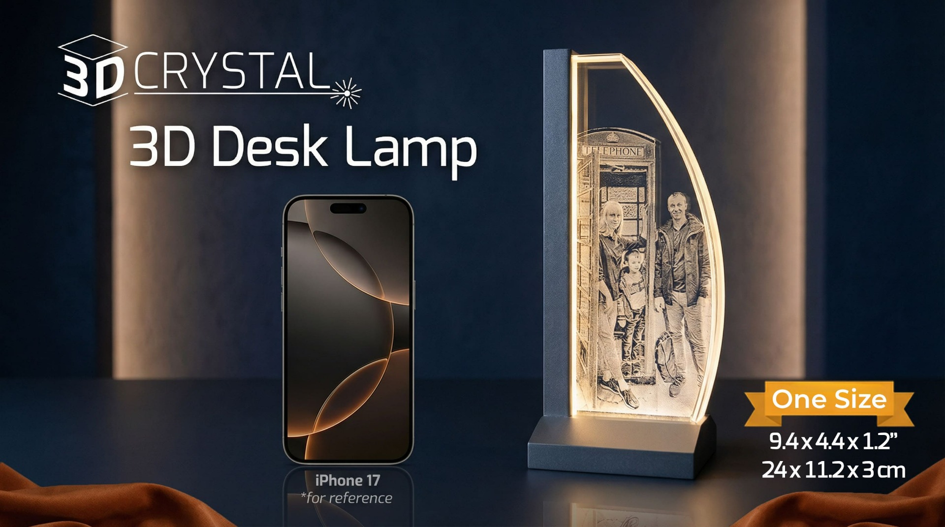 3d Crystal Desk Lamp Size Chart