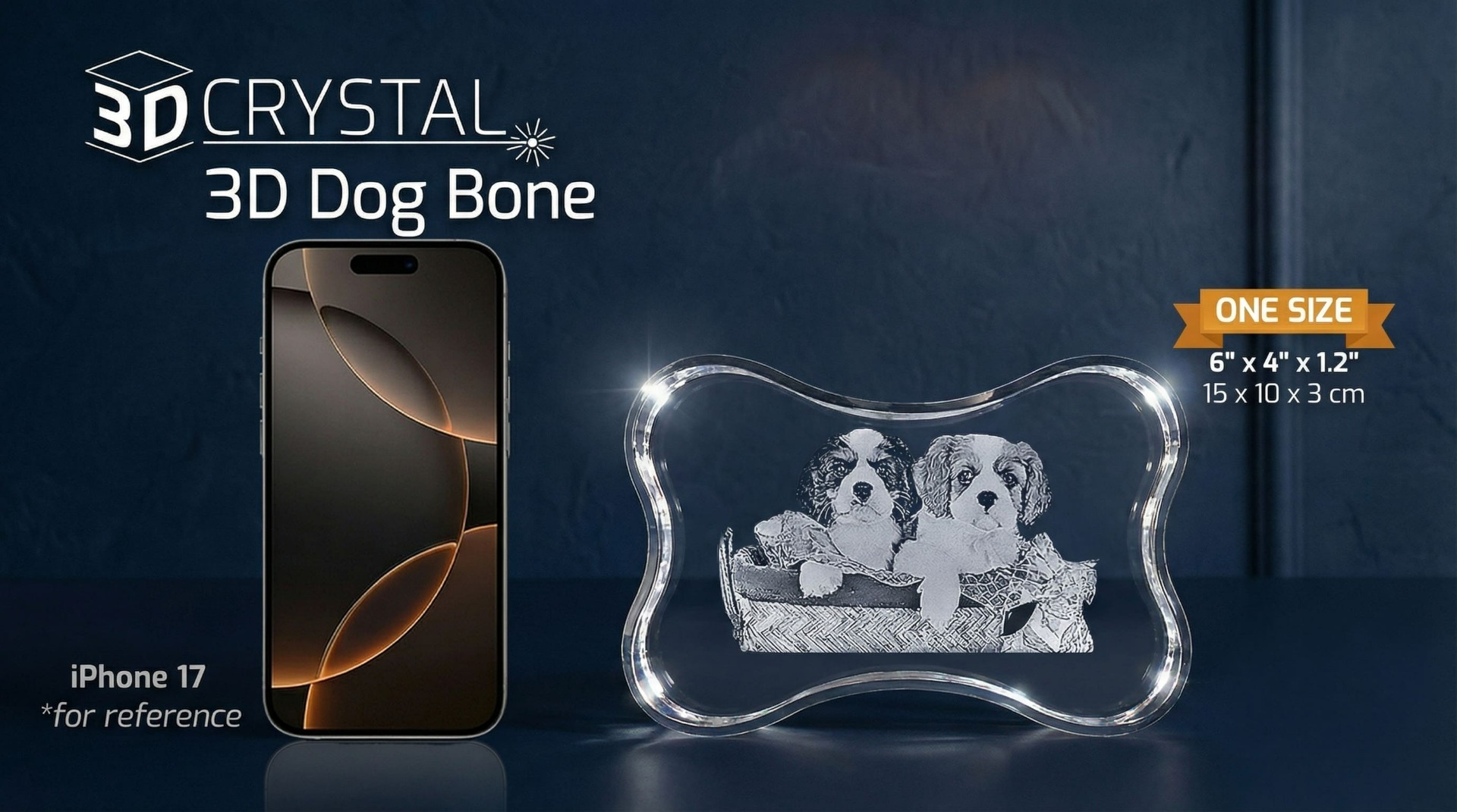 3d Crystal Dog Bone Size Chart