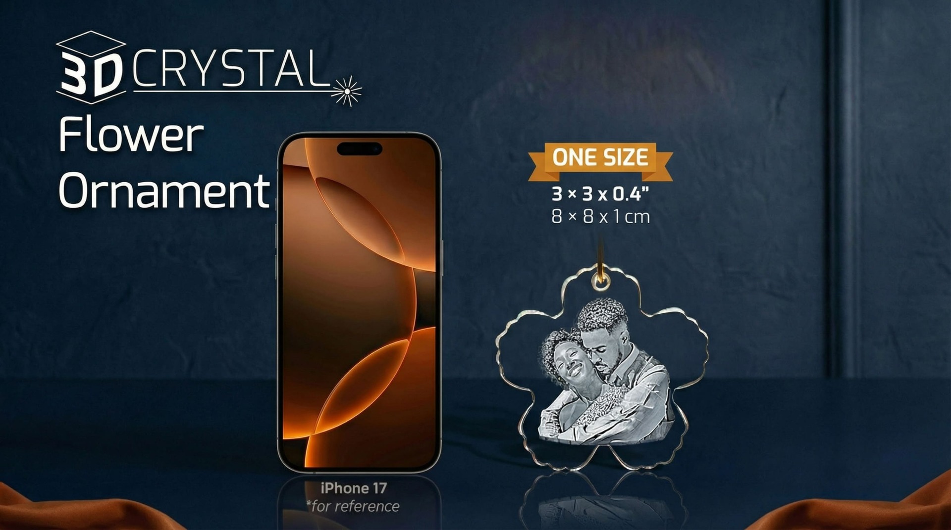 3d Crystal Flower Ornament Size Chart