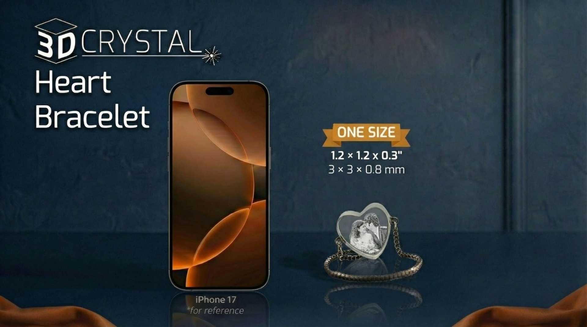 3d Crystal Heart Bracelet Size Chart