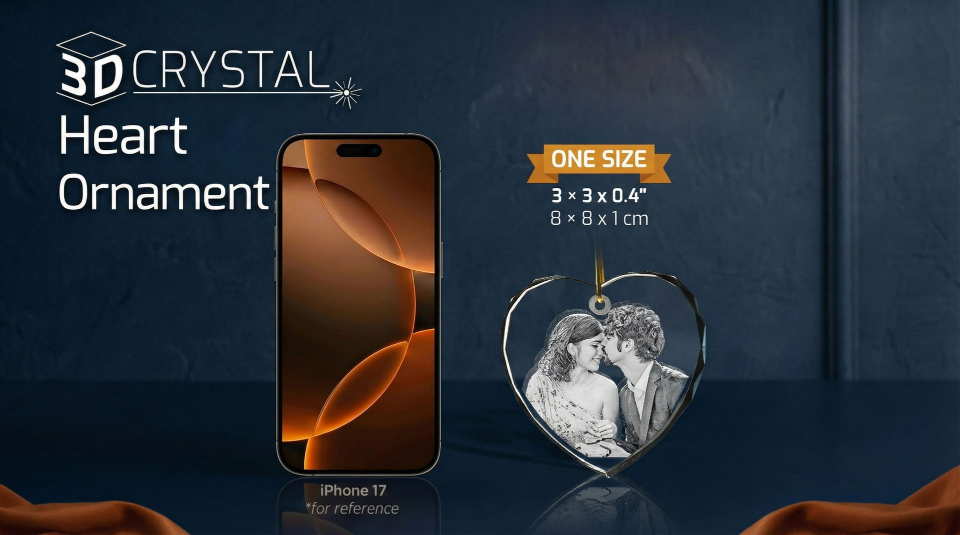 3d Crystal Heart Ornament Size Chart