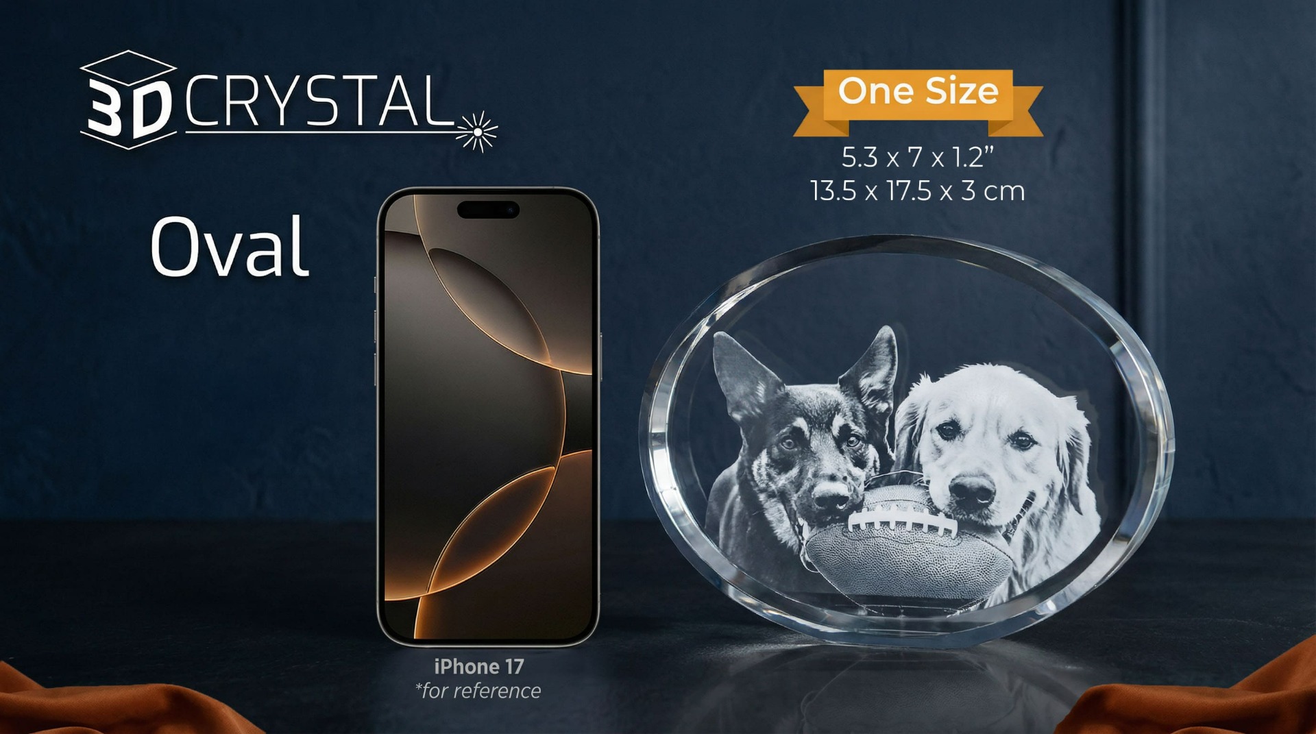 3d Crystal Oval Size Chart